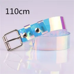 Transparent - laser regnbåge - fashionabelt bälte - 90cm - 100cm - 110cm - 120cm
