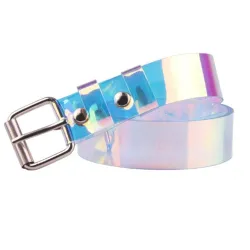 Transparent - laser regnbåge - fashionabelt bälte - 90cm - 100cm - 110cm - 120cm