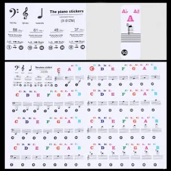 Piano88 teclas - Notas de piano colorido - pegatinas de teclado transparente