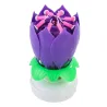 Lotus formade roterande födelsedagsljus med 8 små ljus & Happy Birthday sång