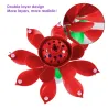 Lotus formade roterande födelsedagsljus med 8 små ljus & Happy Birthday sång