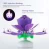 Lotus formade roterande födelsedagsljus med 8 små ljus & Happy Birthday sång