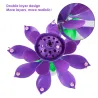 Lotus formade roterande födelsedagsljus med 8 små ljus & Happy Birthday sång