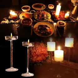 Velas y CandelabroSoporte de vela de vidrio elegante - soporte