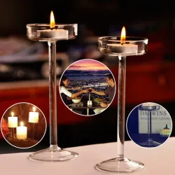 Suporte de vela de vidro elegante - stand