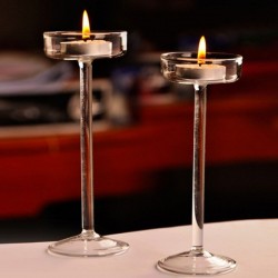Velas y CandelabroSoporte de vela de vidrio elegante - soporte
