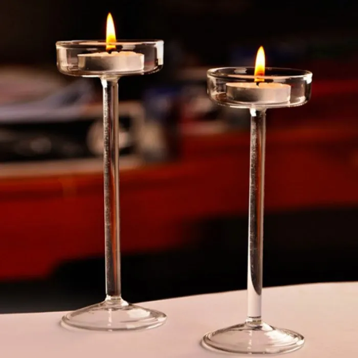 Elegante portacandele in vetro - stand