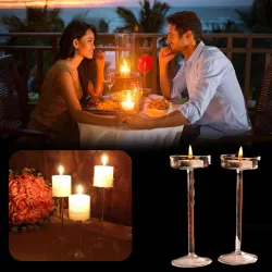 Velas y CandelabroSoporte de vela de vidrio elegante - soporte