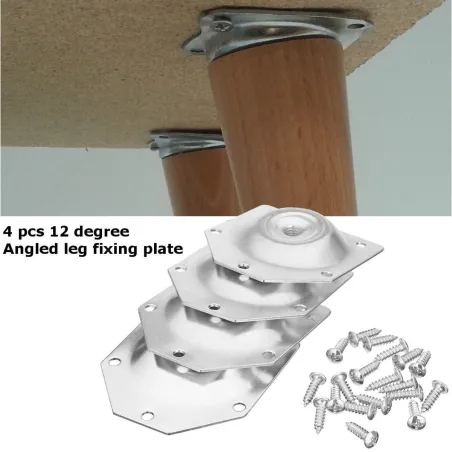 Angled pöytäjalka korjaus levy - asennus ranneke huonekaluja - aseta 4 kappaletta