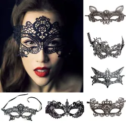 Zwart kanten oogmasker - feest - carnaval & maskerades 2 stuksMaskers