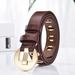 CinturonesCinturón de cuero de moda con hebilla de metal
