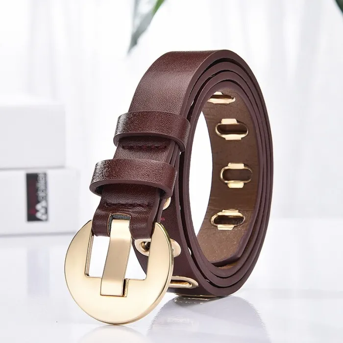 CinturonesCinturón de cuero de moda con hebilla de metal