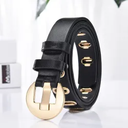 CinturonesCinturón de cuero de moda con hebilla de metal