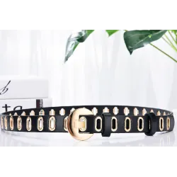 CinturonesCinturón de cuero de moda con hebilla de metal