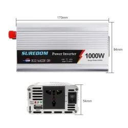 1000W - DC 12V 24V - AC 220V - 110V - USB - auton virtainverter - adapteri - jännitemuunnin