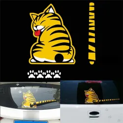 Gatto in movimento coda e zampe - Adesivo auto 3D per tergicristallo posteriore
