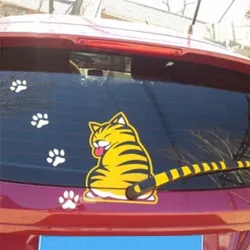 Gatto in movimento coda e zampe - Adesivo auto 3D per tergicristallo posteriore