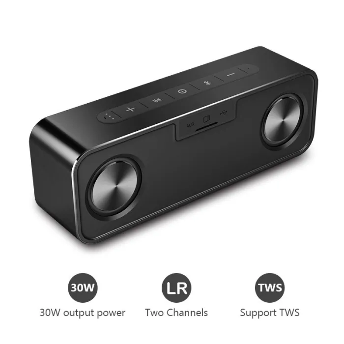 Altavoz Bluetooth30W Altavoz de metal Bluetooth con super bajo - columna digital inalámbrica 3D