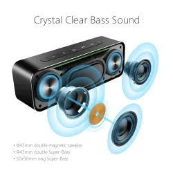 30W Bluetooth metal speaker with super bass - wireless 3D digital columnBluetooth Luidsprekers