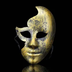Argento antico e oro - Maschera veneziana - mezza faccia