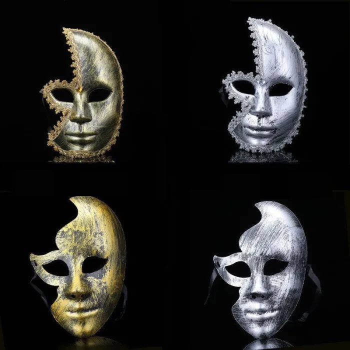 MáscaraPlata antigua & oro - Máscara veneciana - media cara