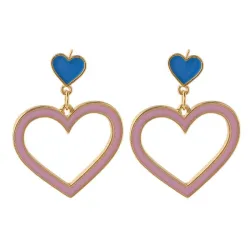 AretesPendientes largos con forma de corazón
