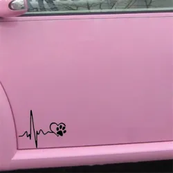 Sydän- ja lemmikkijalanjälki - vinyyliauto tarra