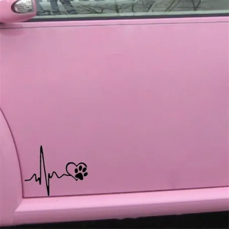 PegatinasCarga de corazón & huella de mascota - pegatina de coche vinilo