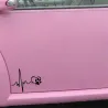 PegatinasCarga de corazón & huella de mascota - pegatina de coche vinilo