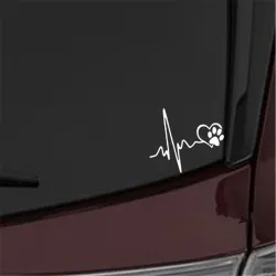 PegatinasCarga de corazón & huella de mascota - pegatina de coche vinilo