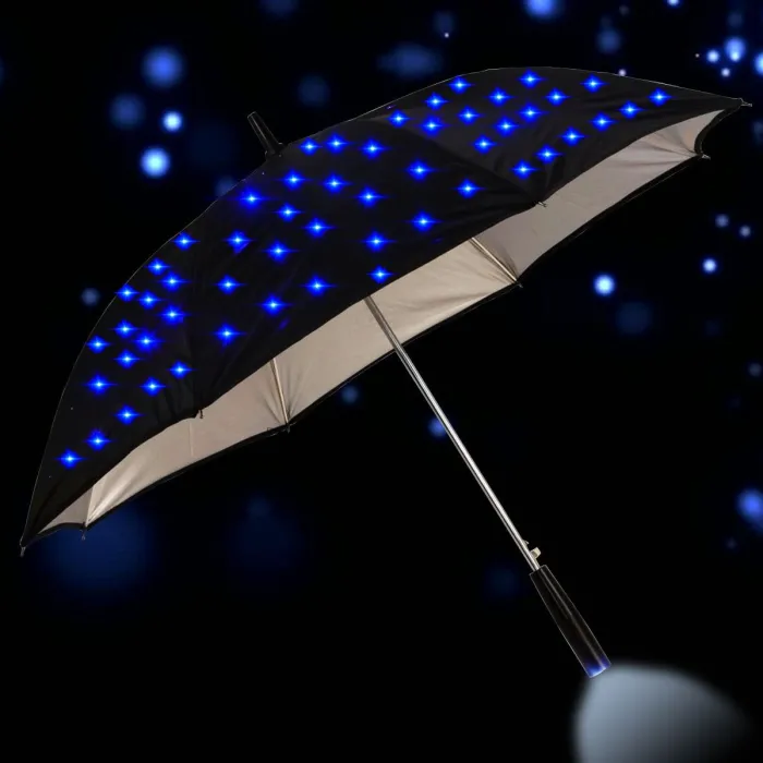Guarda-chuva de chuva longa - com estrelas de LED piscando