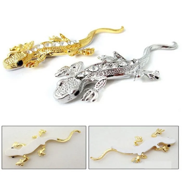 Pegatinasoro 3D - gecko de cristal - pegatina de metal