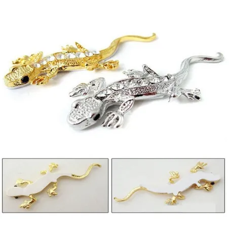 Pegatinasoro 3D - gecko de cristal - pegatina de metal