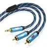 Kabel audio AUX EMK 3,5 mm do 2RCA - 1 m - 1,5 m - 2 m - 3 m - 5 mKable