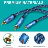 Cables35mm hembra a 2RCA cable de audio estéreo masculino - oro plateado