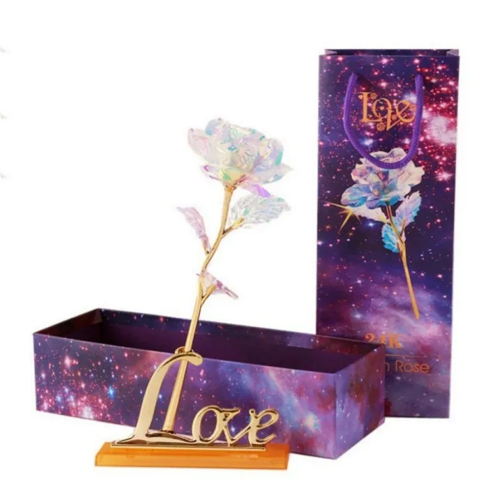 Día de San Valentín24K oro plateado - rosa con luz