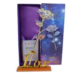 Día de San Valentín24K oro plateado - rosa con luz