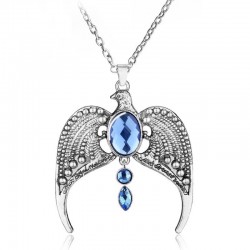 Eagle with blue crystals - vintage necklace