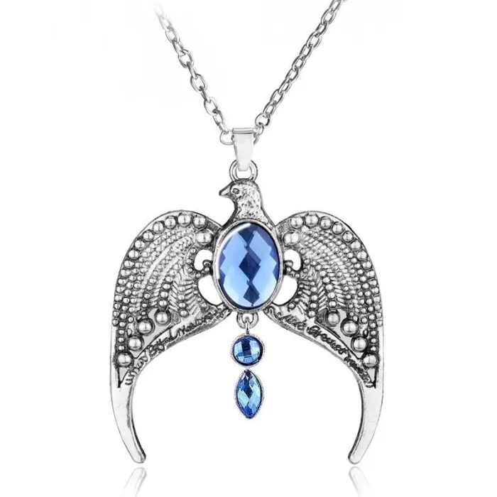 Eagle med blå kristaller - vintage halsband