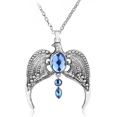 Aquila con cristalli blu - collana vintage