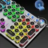 Steampunk - gaming mechanical keyboard - metal panel - round retro keycap - backlit wired keyboard