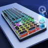 Steampunk - spel mekaniskt tangentbord - metallpanel - rund retro keycap - bakgrundsbelyst trådbunden tangentbord
