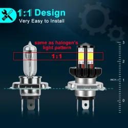 H6 - BA20D - Trave Hi-lo - lampadina a fari moto LED