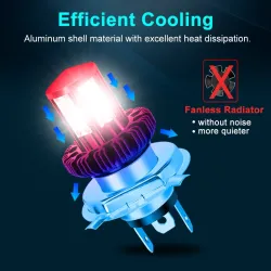 H6 - BA20D - feixe de Hi-lo - lâmpada de farol de motocicleta LED