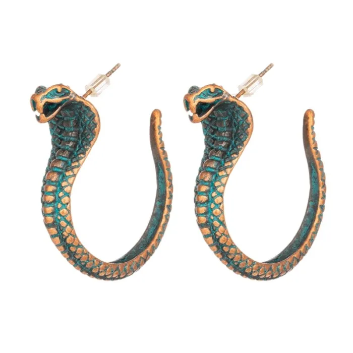 Vintage earrings with cobra