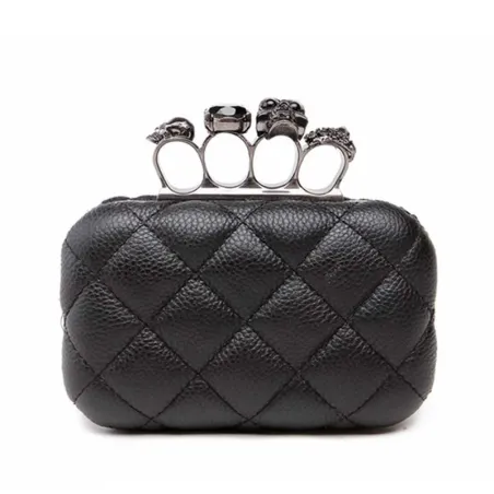 Bolsos de manoBolso vintage de anillo de cráneo de lujo - bolsa de embrague con cadena