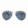Steampunk sunglasses with decorative metal skulls