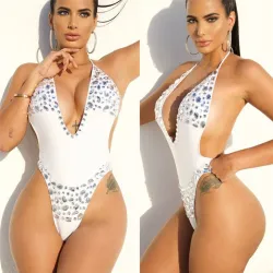 Sexy un pezzo costume da bagno con diamanti