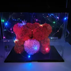 Two bears made from infinity roses - 25-35cm - rose bear