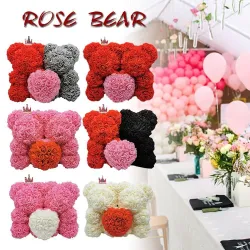 Two bears made from infinity roses - 25-35cm - rose bear